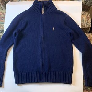 Polo by Ralph Lauren Navy Blue Zip-Up Sweater Size Medium 10-12
